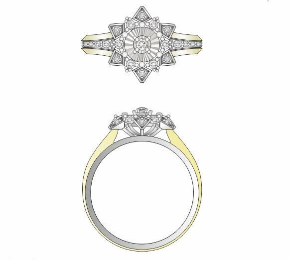 Ювелирное изделие - Кольцо из белого золота с бриллиантами в магазине Best-Gold 141498