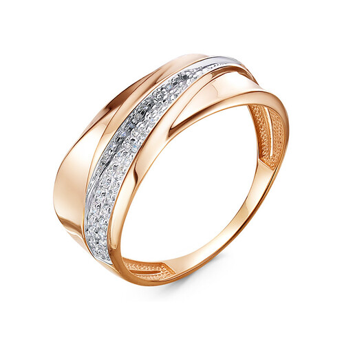 Кольцо из красного золота с фианитами Ювелирное изделие - Кольцо из красного золота с фианитами в магазине Best-Gold 072363