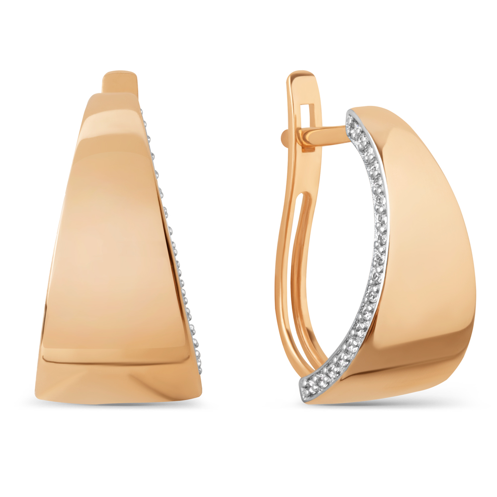 Ювелирное изделие - Серьги из красного золота с фианитами в магазине Best-Gold 145489