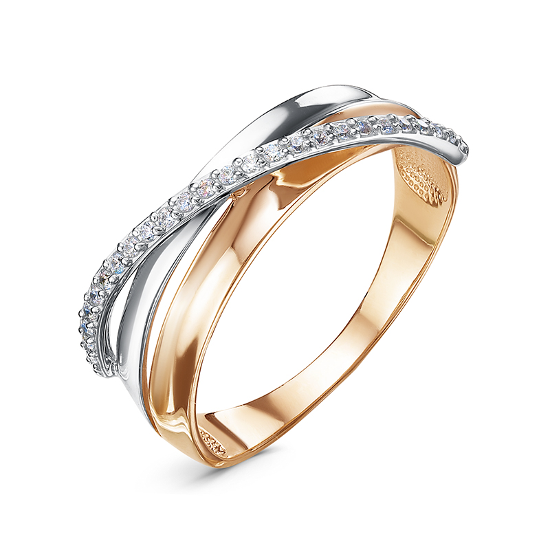 Кольцо из красного золота с фианитами Ювелирное изделие - Кольцо из красного золота с фианитами в магазине Best-Gold 121908