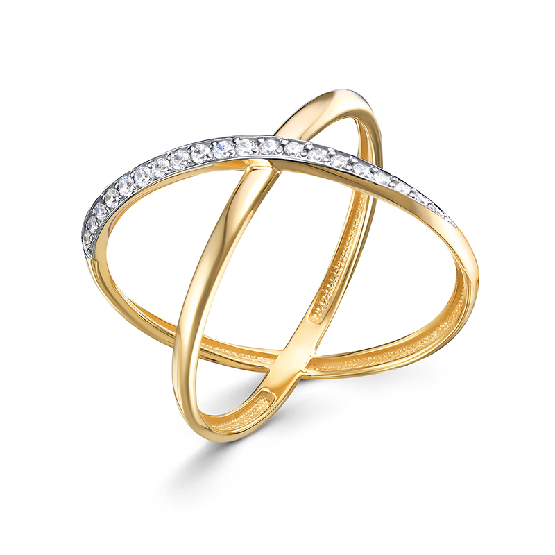 Кольцо из жёлтого золота с фианитами Ювелирное изделие - Кольцо из жёлтого золота с фианитами в магазине Best-Gold 133132