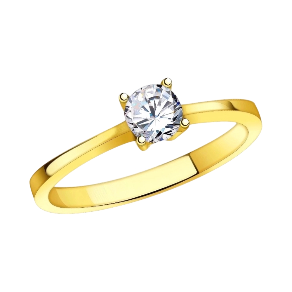 Ювелирное изделие - Кольцо из жёлтого золота с фианитами в магазине Best-Gold 131168