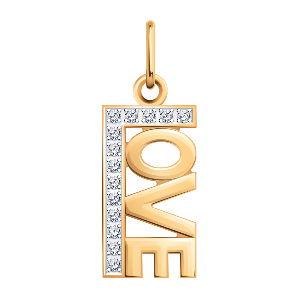 Ювелирное изделие - Подвеска из красного золота с фианитами в магазине Best-Gold 131134