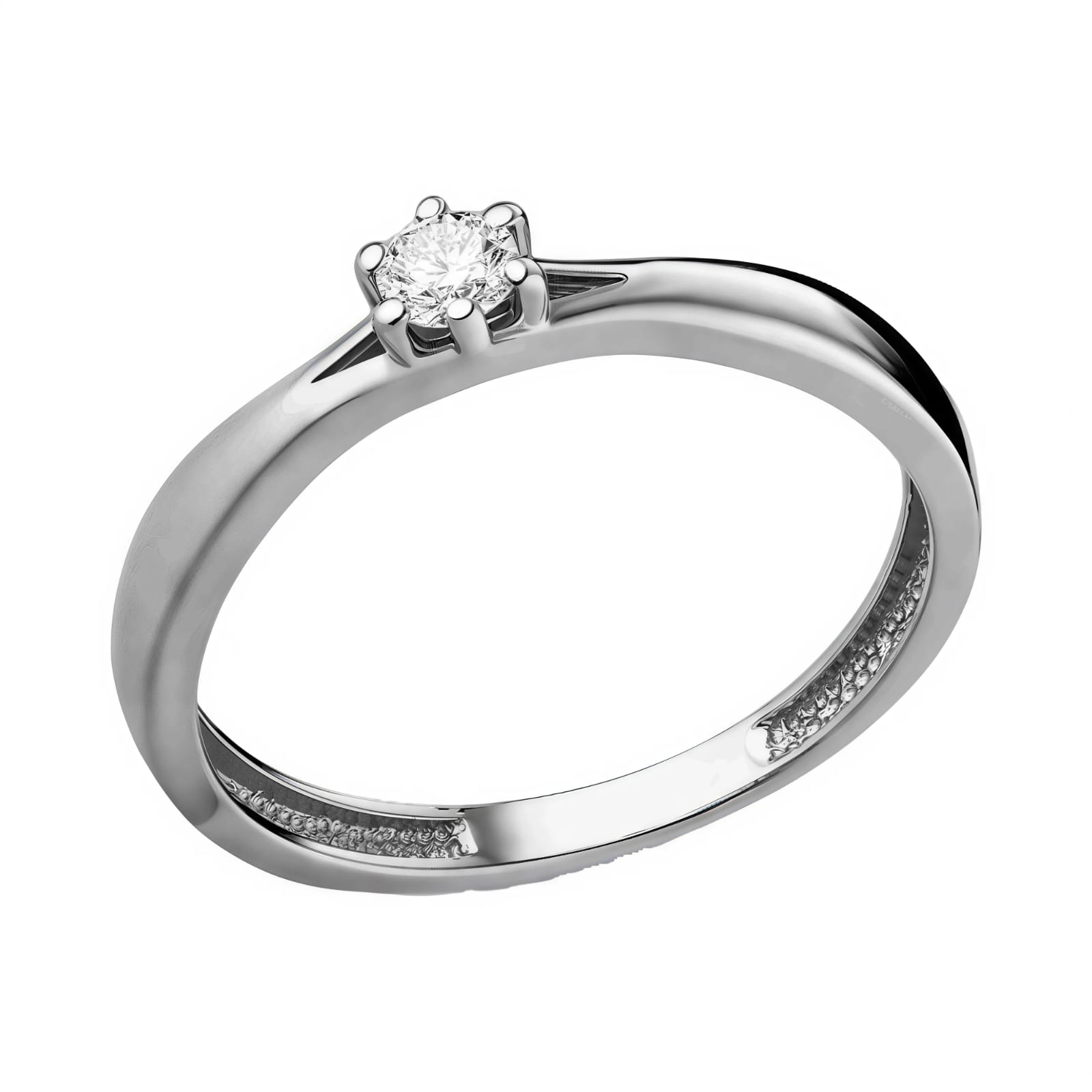 Ювелирное изделие - Кольцо помолвочное из белого золота с бриллиантом в магазине Best-Gold 043253