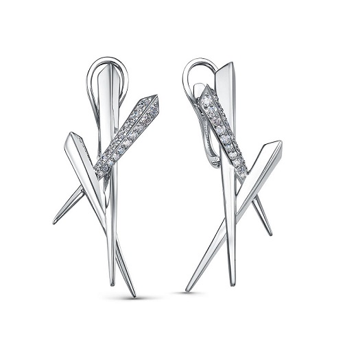 Серьги из белого золота с бриллиантами Ювелирное изделие - Серьги из белого золота с бриллиантами в магазине Best-Gold 142058