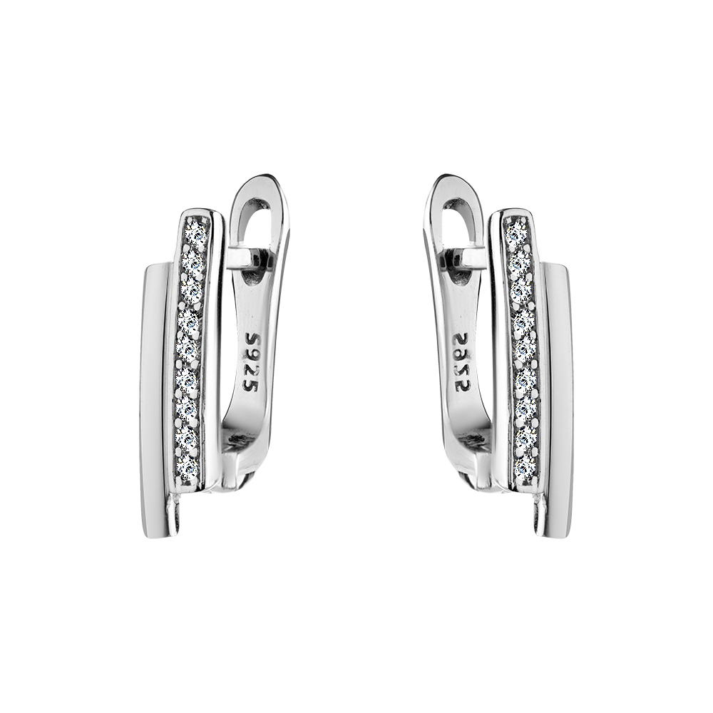Серьги из серебра с цирконием Ювелирное изделие - Серьги из серебра с цирконием в магазине Best-Gold 124387