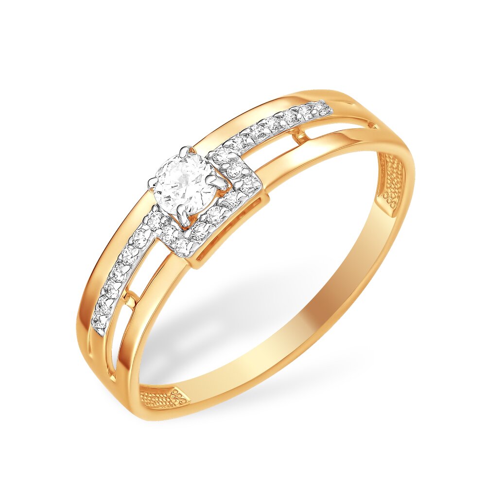 Кольцо из красного золота с фианитами Ювелирное изделие - Кольцо из красного золота с фианитами в магазине Best-Gold 140345