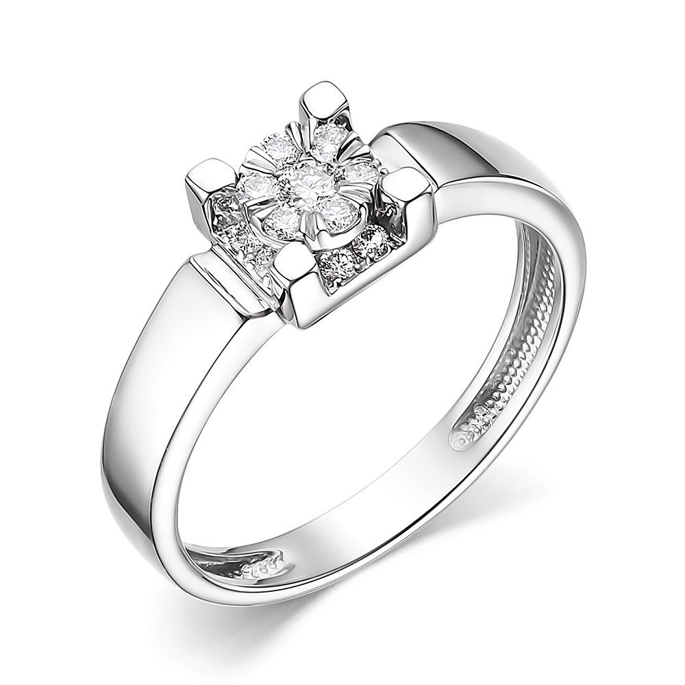 Ювелирное изделие - Кольцо из белого золота с бриллиантами в магазине Best-Gold 157318