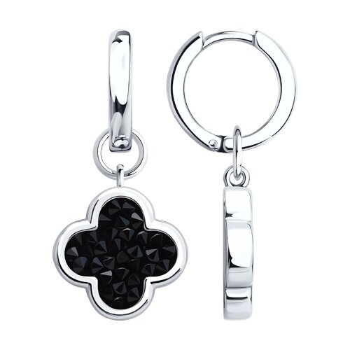 Серьги из серебра с кристальной тканью Ювелирное изделие - Серьги из серебра с кристальной тканью в магазине Best-Gold 152829