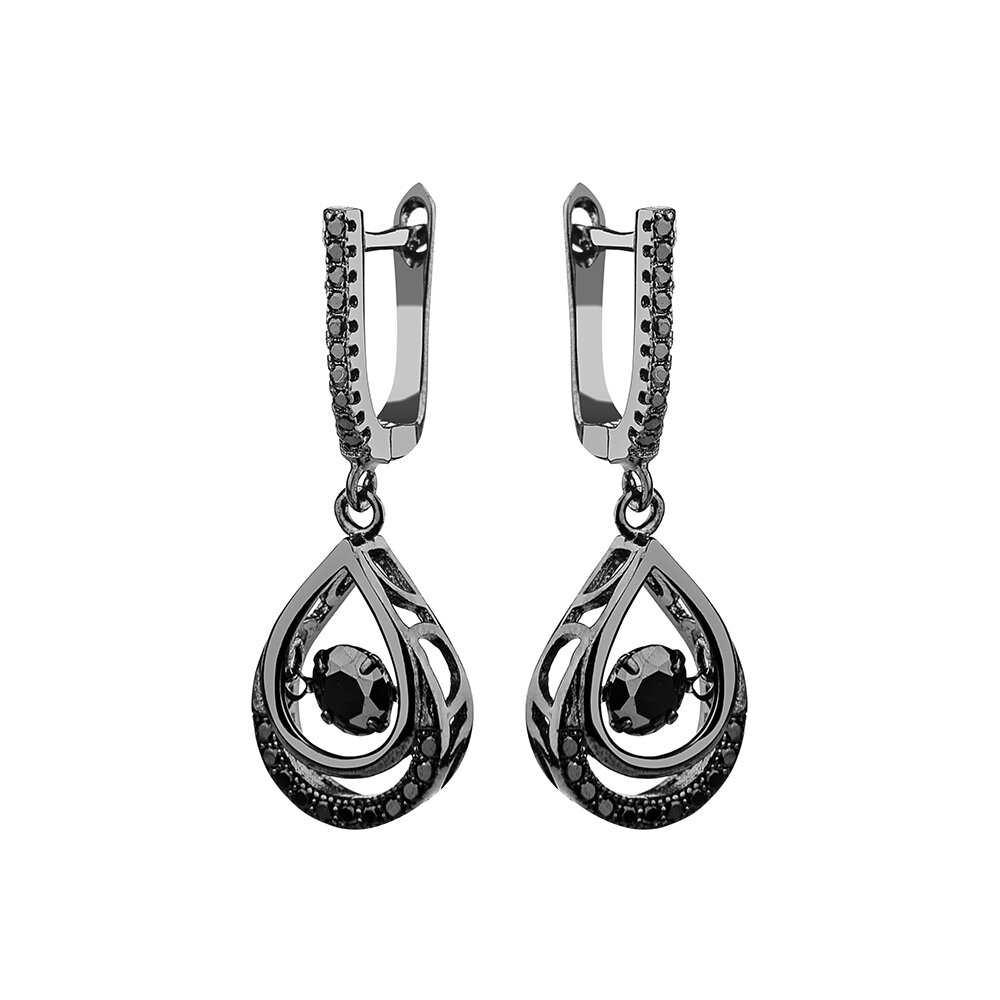 Ювелирное изделие - Серьги из серебра с фианитами в магазине Best-Gold 035390