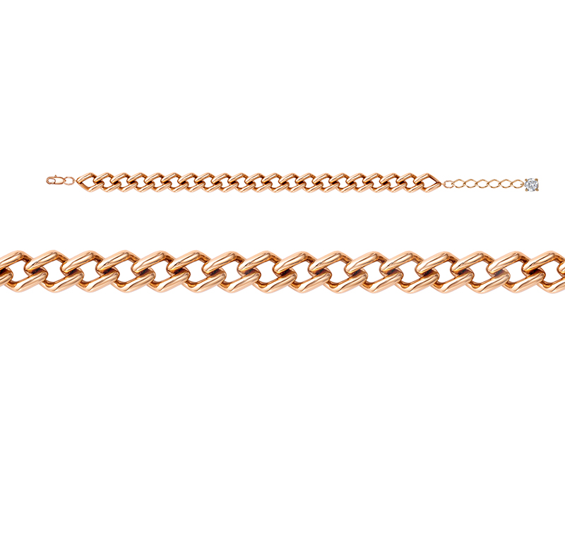 Браслет из красного золота с фианитом Ювелирное изделие - Браслет из красного золота с фианитом в магазине Best-Gold 030236