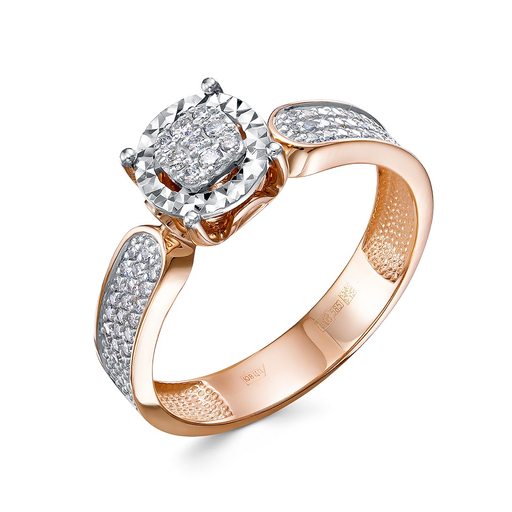 Кольцо из красного золота с бриллиантами Ювелирное изделие - Кольцо из красного золота с бриллиантами в магазине Best-Gold 149362