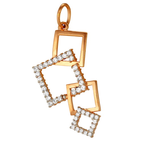 Подвеска из красного золота с фианитами Ювелирное изделие - Подвеска из красного золота с фианитами в магазине Best-Gold 126590