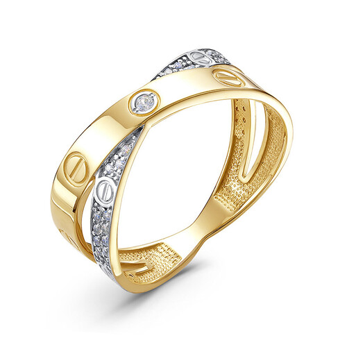 Кольцо из жёлтого золота с фианитами Ювелирное изделие - Кольцо из жёлтого золота с фианитами в магазине Best-Gold 074239