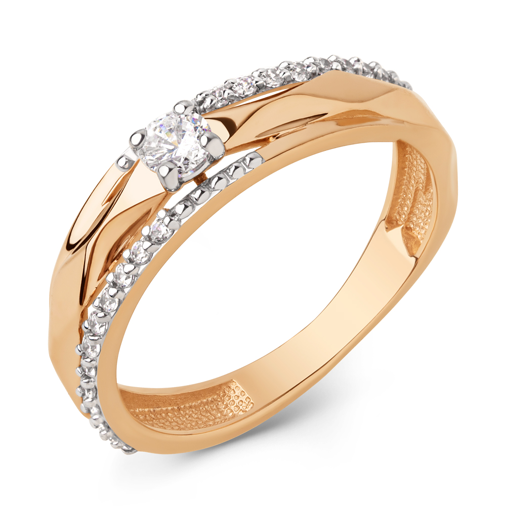 Кольцо из красного золота с фианитами Ювелирное изделие - Кольцо из красного золота с фианитами в магазине Best-Gold 145419