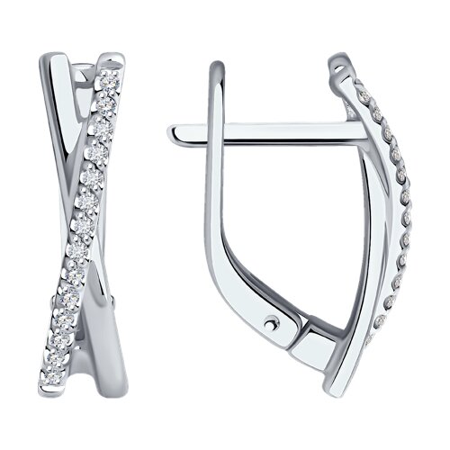 Серьги из белого золота с бриллиантами