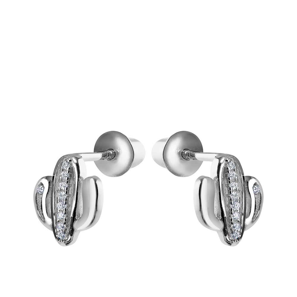 Ювелирное изделие - Серьги из серебра с фианитами в магазине Best-Gold 035812