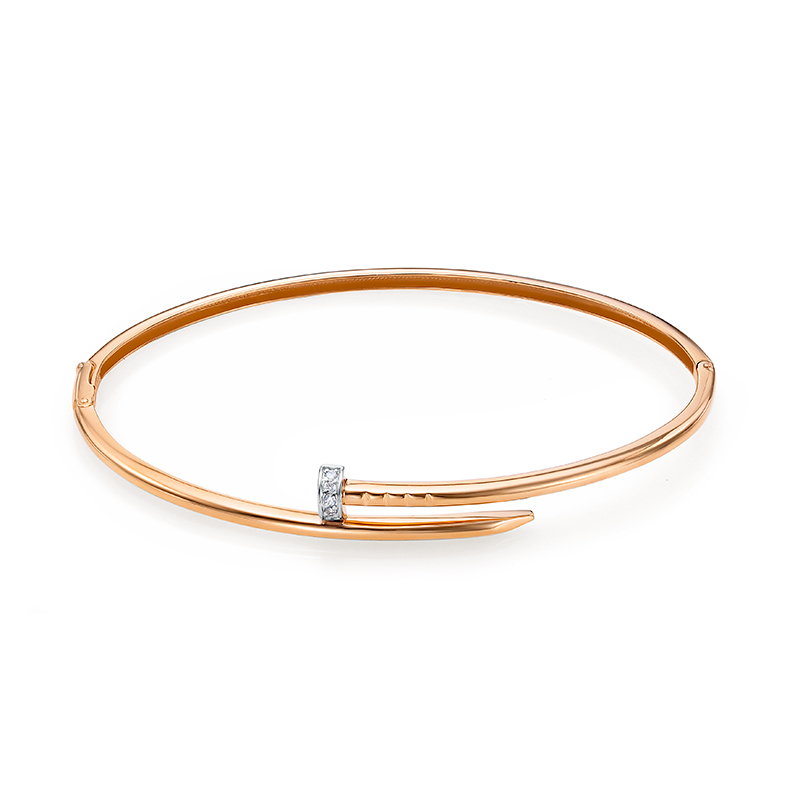 Ювелирное изделие - Браслет жесткий в красном золоте с фианитами в магазине Best-Gold 149438