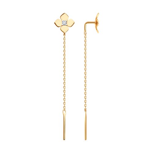 Серьги из красного золота с фианитами Ювелирное изделие - Серьги из красного золота с фианитами в магазине Best-Gold 149774