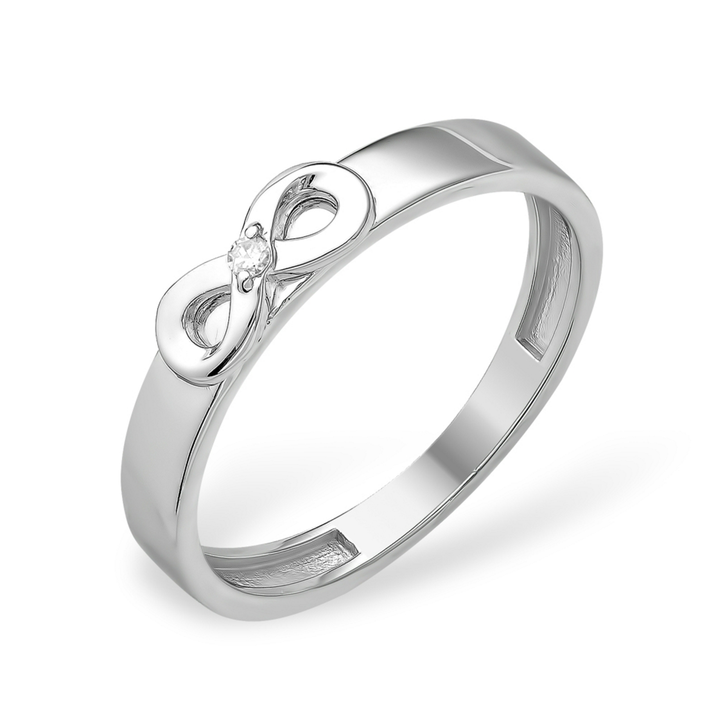 Ювелирное изделие - Кольцо из серебра с бриллиантом в магазине Best-Gold 153506