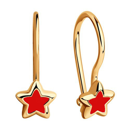 Серьги из красного золота с эмалью Ювелирное изделие - Серьги из красного золота с эмалью в магазине Best-Gold 104467