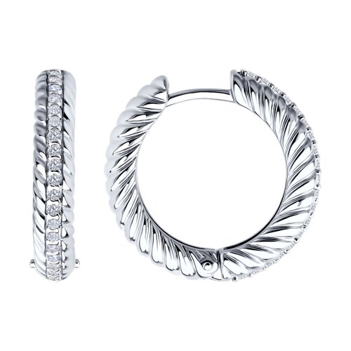 Серьги из серебра с фианитами Ювелирное изделие - Серьги из серебра с фианитами в магазине Best-Gold 151881