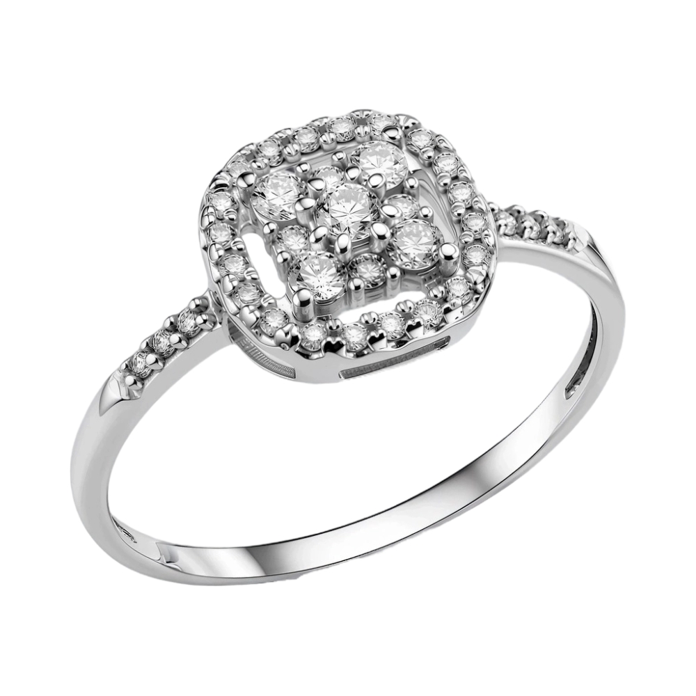 Ювелирное изделие - Кольцо из белого золота с бриллиантами в магазине Best-Gold 156017