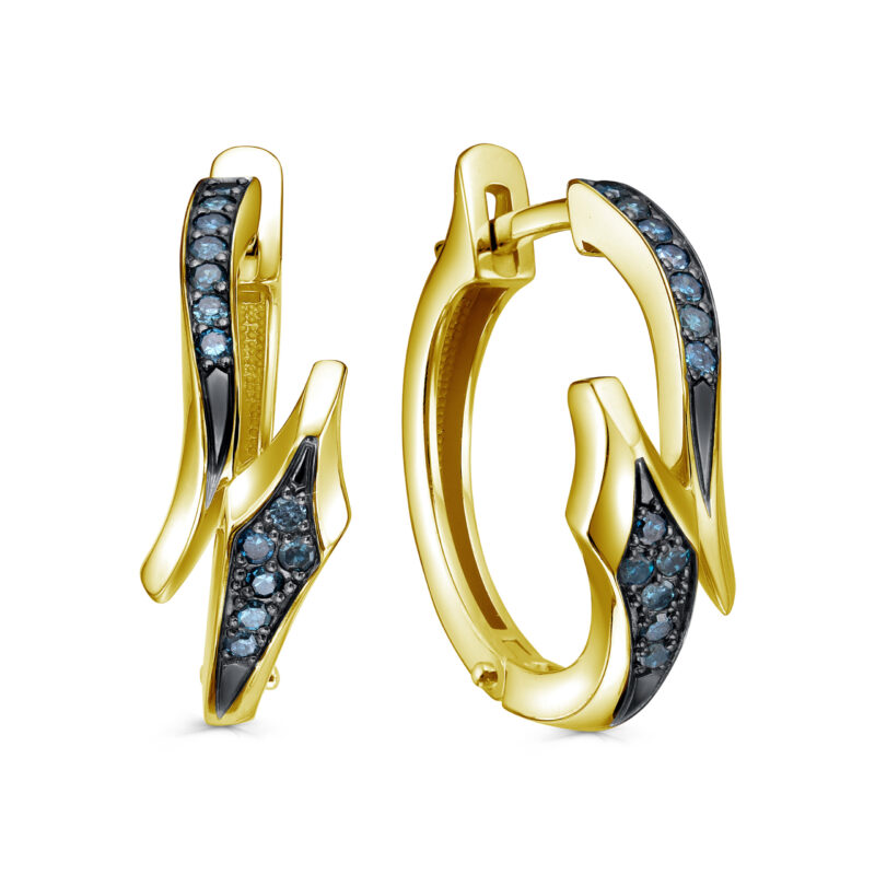 Ювелирное изделие - Серьги из желтого золота с бриллиантами в магазине Best-Gold 147083