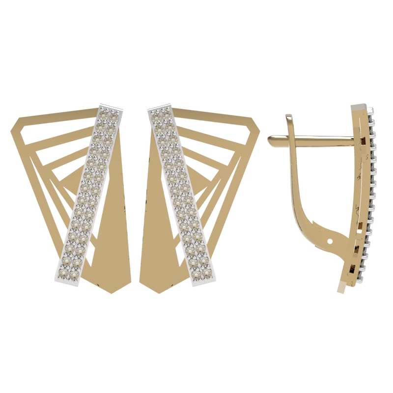 Серьги из красного золота с фианитами Ювелирное изделие - Серьги из красного золота с фианитами в магазине Best-Gold 151619