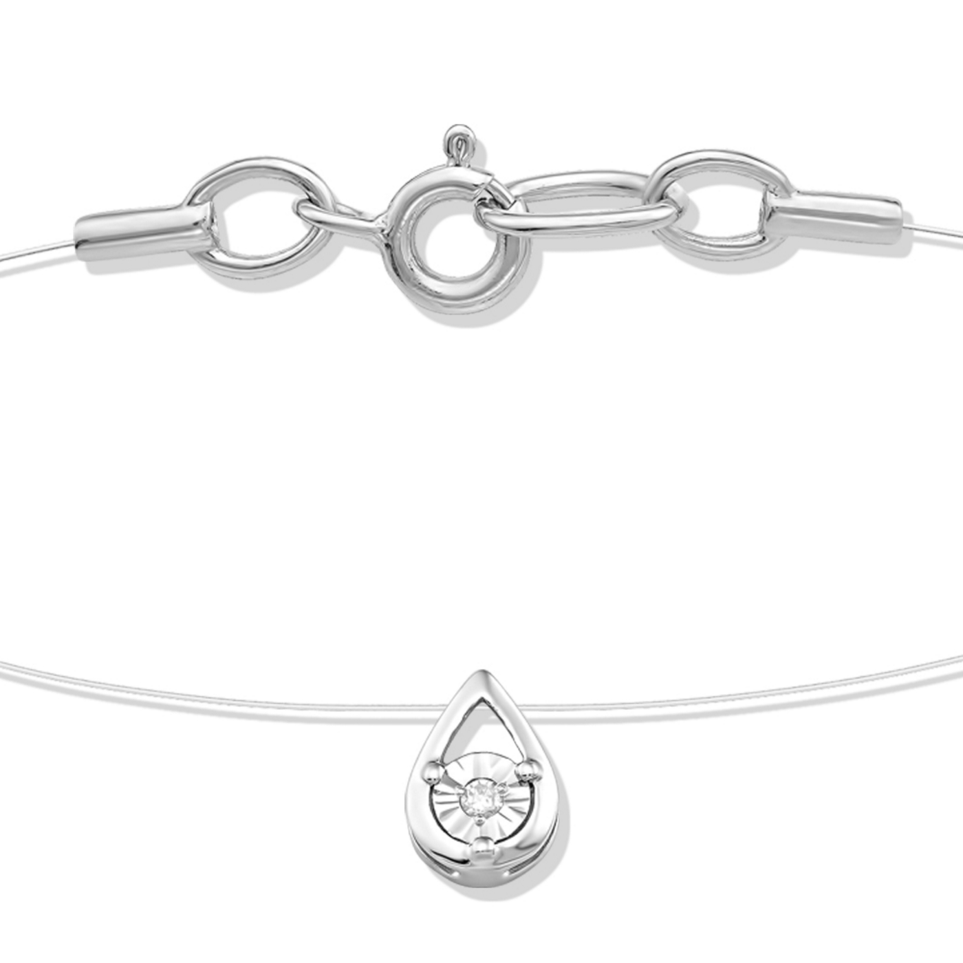 Ювелирное изделие - Колье из серебра с бриллиантом в магазине Best-Gold 153549