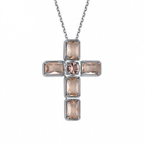 Колье из серебра с кристаллом морганита Ювелирное изделие - Колье из серебра с кристаллом морганита в магазине Best-Gold 078237