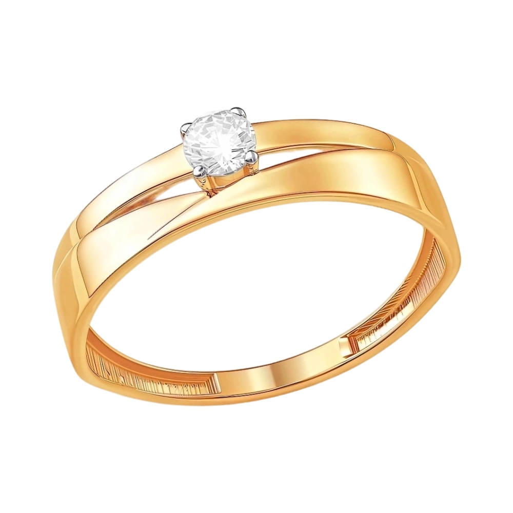 Ювелирное изделие - Кольцо из красного золота с фианитами в магазине Best-Gold 111387