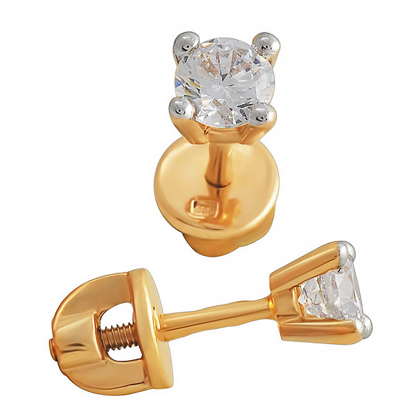 Серьги из красного золота с фианитами Ювелирное изделие - Серьги из красного золота с фианитами в магазине Best-Gold 116217