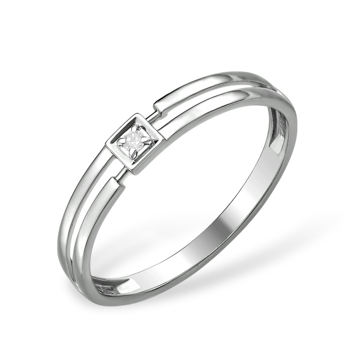 Ювелирное изделие - Кольцо из серебра с бриллиантом в магазине Best-Gold 153513