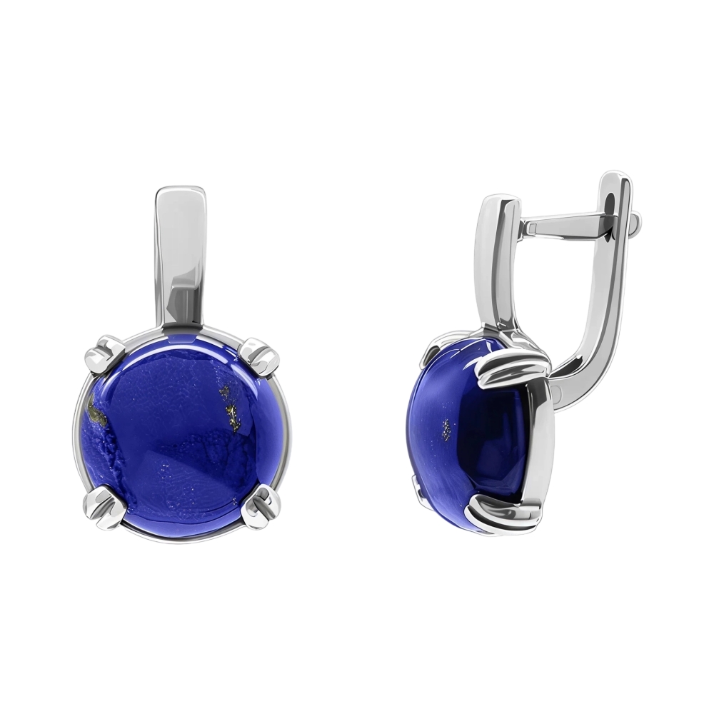 Серьги из серебра с нефритом Ювелирное изделие - Серьги из серебра с нефритом в магазине Best-Gold 153183