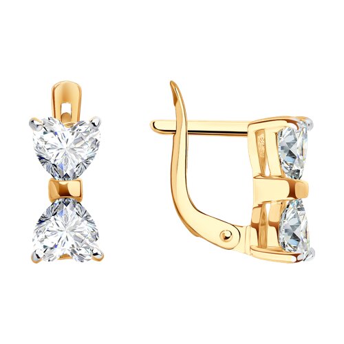 Серьги из красного золота с фианитами Ювелирное изделие - Серьги из красного золота с фианитами в магазине Best-Gold 146799