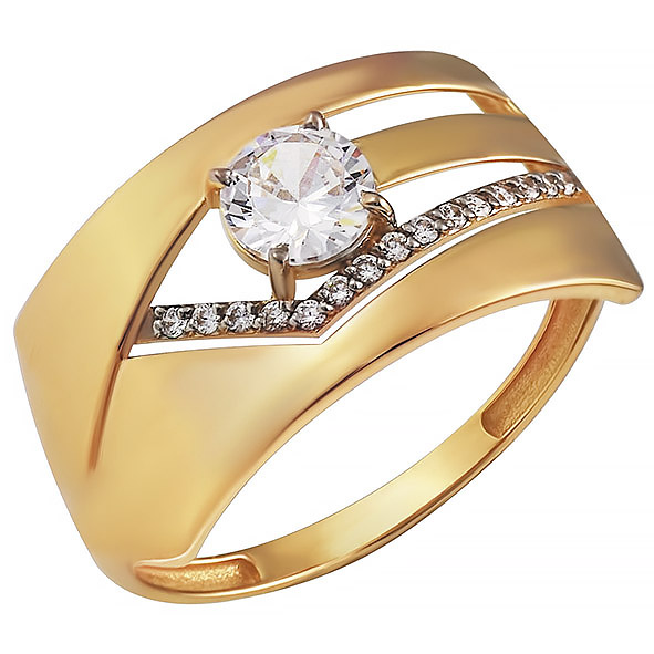 Кольцо из красного золота с фианитами Ювелирное изделие - Кольцо из красного золота с фианитами в магазине Best-Gold 052604