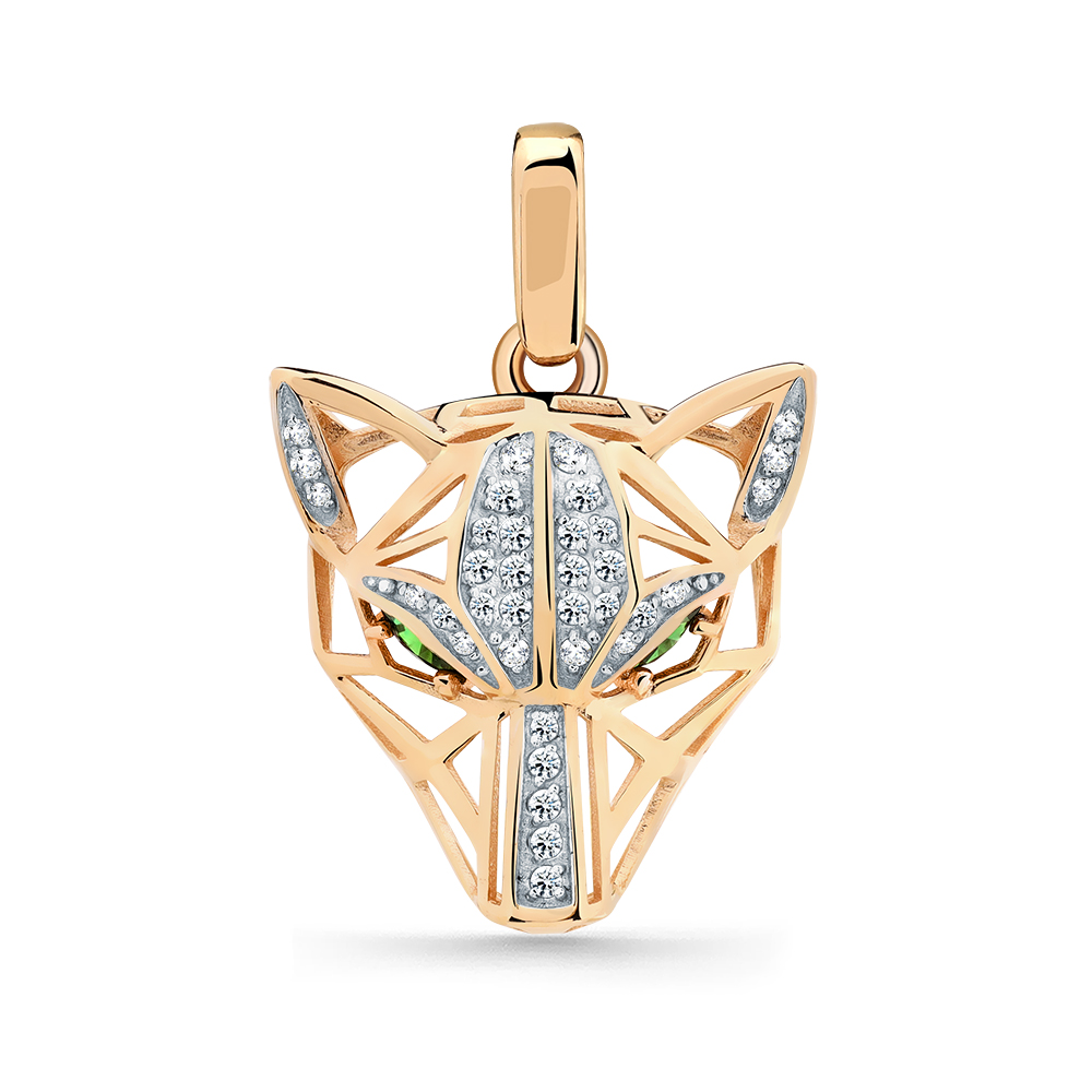 Подвеска из красного золота с фианитами Ювелирное изделие - Подвеска из красного золота с фианитами в магазине Best-Gold 149496