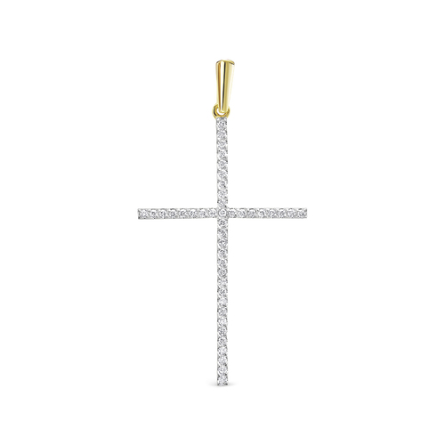 Крест из желтого золота с бриллиантами Ювелирное изделие - Крест из желтого золота с бриллиантами в магазине Best-Gold 104824