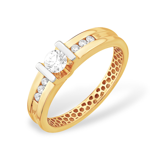 Ювелирное изделие - Кольцо из красного золота с фианитами в магазине Best-Gold 111389