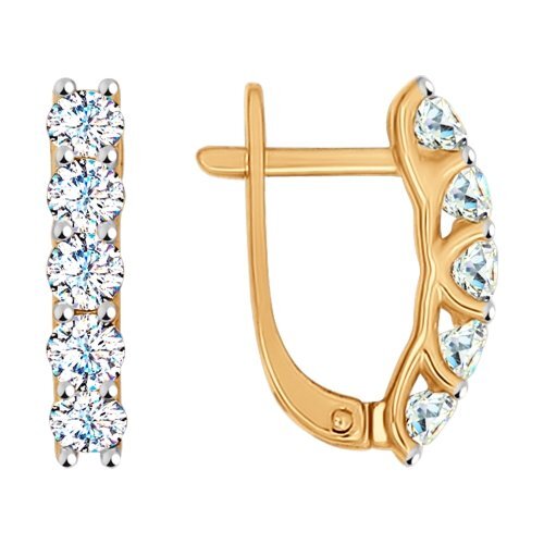 Серьги из красного золота с фианитами Ювелирное изделие - Серьги из красного золота с фианитами в магазине Best-Gold 102999