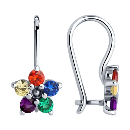 Ювелирное изделие - Серьги из серебра с фианитами в магазине Best-Gold 152797