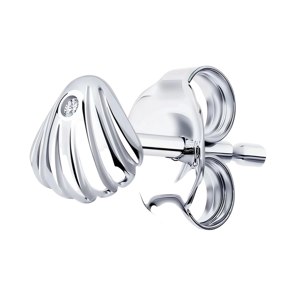 Ювелирное изделие - Серьга из серебра с фианитом в магазине Best-Gold 152517