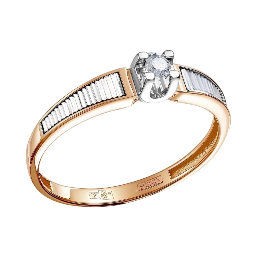 Ювелирное изделие - Кольцо из красного золота с бриллиантами в магазине Best-Gold 156216