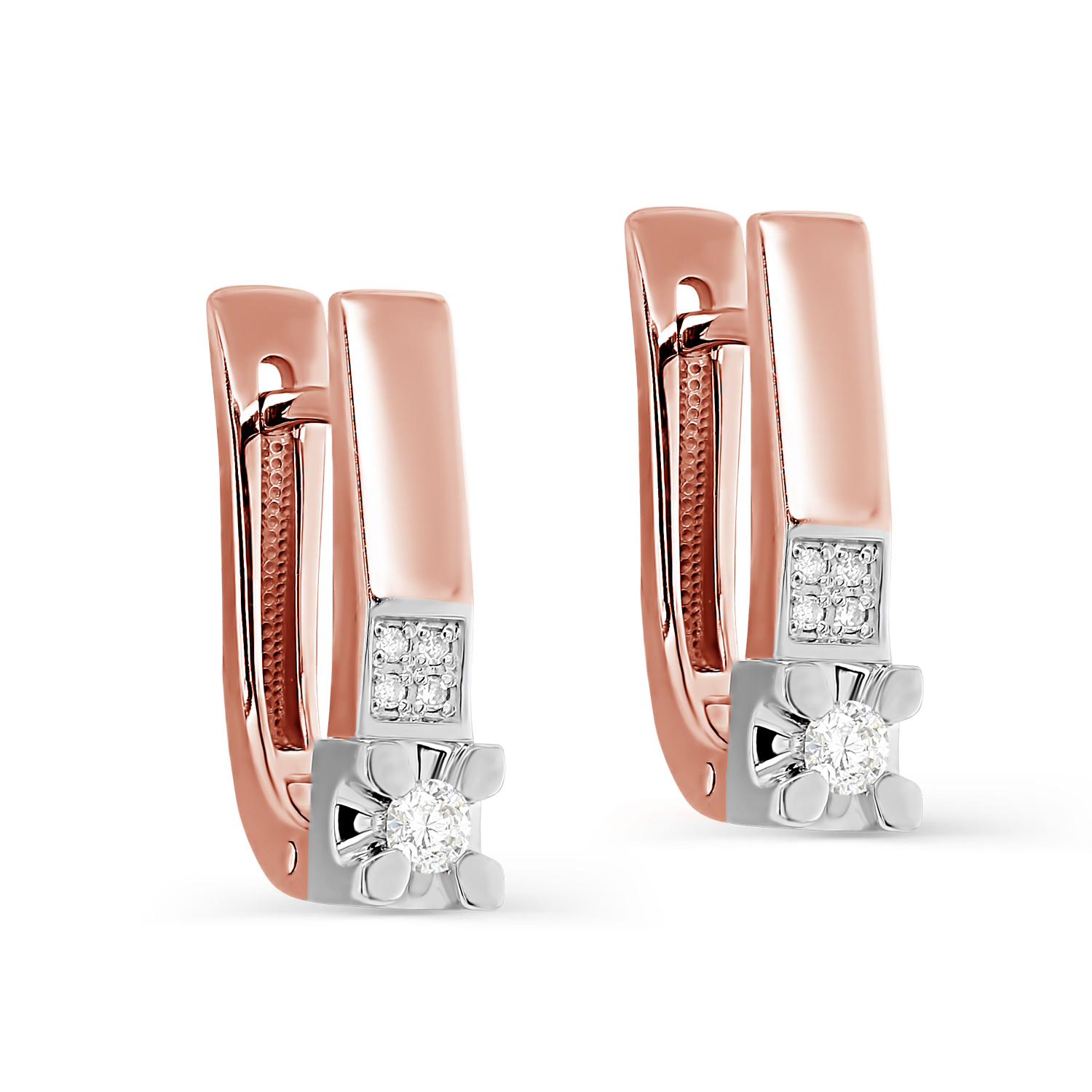 Серьги из красного золота с бриллиантами Ювелирное изделие - Серьги из красного золота с бриллиантами в магазине Best-Gold 147064