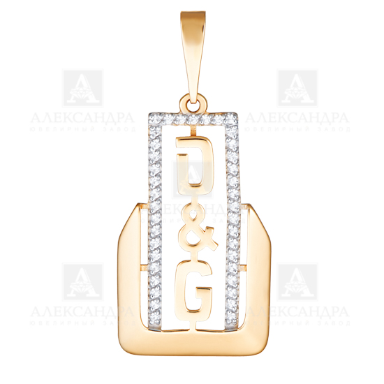 Ювелирное изделие - Подвеска из красного золота с фианитами в магазине Best-Gold 144624