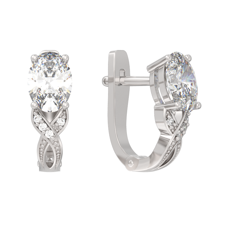 Серьги из серебра с фианитами Ювелирное изделие - Серьги из серебра с фианитами в магазине Best-Gold 127064