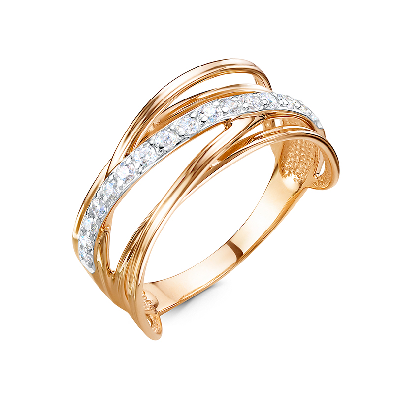 Кольцо из красного золота с фианитами Ювелирное изделие - Кольцо из красного золота с фианитами в магазине Best-Gold 124888