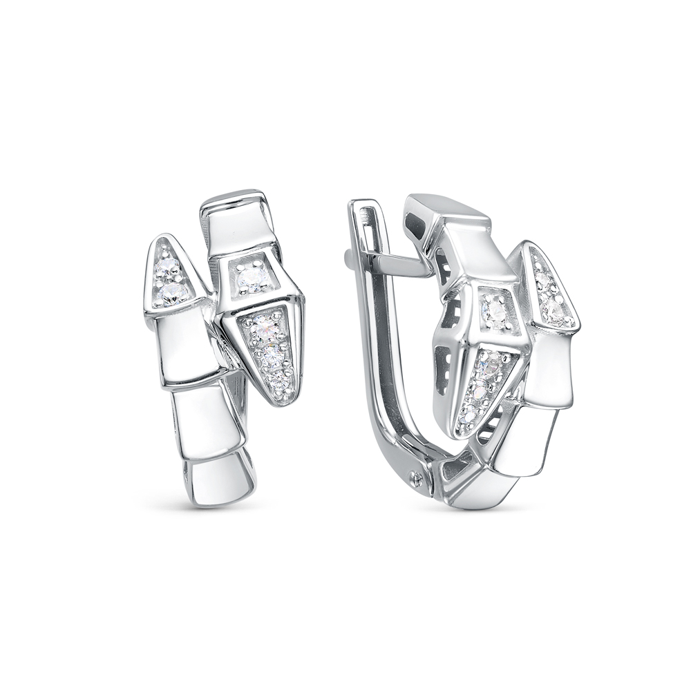 Серьги из белого золота с фианитами Ювелирное изделие - Серьги из белого золота с фианитами в магазине Best-Gold 134954