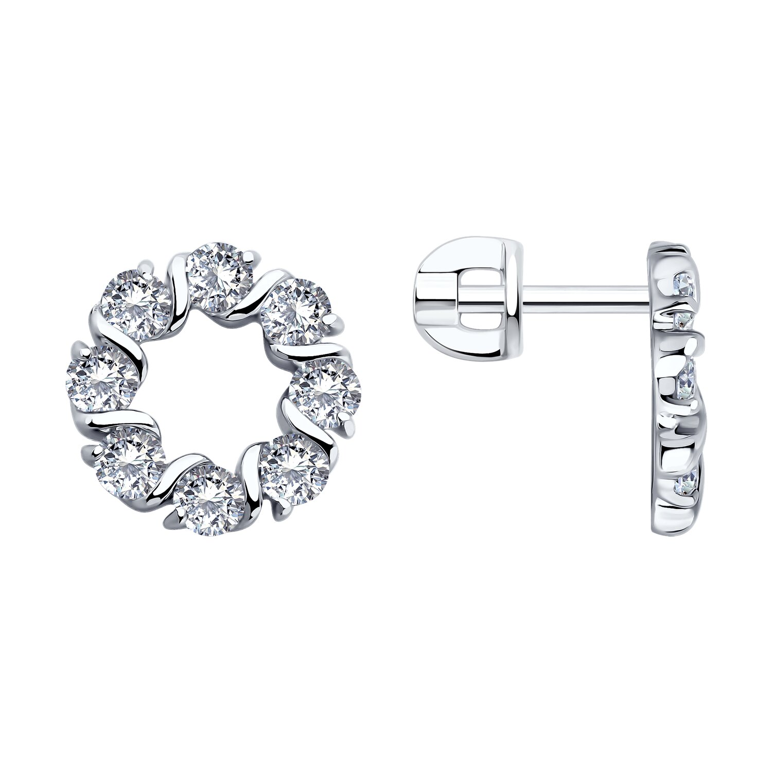 Серьги из серебра с фианитами Ювелирное изделие - Серьги из серебра с фианитами в магазине Best-Gold 140719